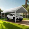 image:imageVEVOR 6x8x7 FT HeavyDuty Portable Outdoor Storage Shed Tent Waterproof Carport Garage Shelter with RollUp Zipper Door amp Vents UVResistant Canopy for Motorcycle Bike Lawn Mower Tools GrayWhite