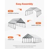 image:imageVEVOR 6x8x7 FT HeavyDuty Portable Outdoor Storage Shed Tent Waterproof Carport Garage Shelter with RollUp Zipper Door amp Vents UVResistant Canopy for Motorcycle Bike Lawn Mower Tools GrayWhite