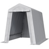image:imageVEVOR 6x8x7 FT HeavyDuty Portable Outdoor Storage Shed Tent Waterproof Carport Garage Shelter with RollUp Zipper Door amp Vents UVResistant Canopy for Motorcycle Bike Lawn Mower Tools GrayGray