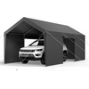 image:imageVEVOR 6x8x7 FT HeavyDuty Portable Outdoor Storage Shed Tent Waterproof Carport Garage Shelter with RollUp Zipper Door amp Vents UVResistant Canopy for Motorcycle Bike Lawn Mower Tools GrayGray