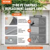 image:imageVEVOR 6x8x7 FT HeavyDuty Portable Outdoor Storage Shed Tent Waterproof Carport Garage Shelter with RollUp Zipper Door amp Vents UVResistant Canopy for Motorcycle Bike Lawn Mower Tools GrayGray