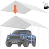 image:imageVEVOR 6x8x7 FT HeavyDuty Portable Outdoor Storage Shed Tent Waterproof Carport Garage Shelter with RollUp Zipper Door amp Vents UVResistant Canopy for Motorcycle Bike Lawn Mower Tools GrayWhite