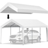 image:imageVEVOR 6x8x7 FT HeavyDuty Portable Outdoor Storage Shed Tent Waterproof Carport Garage Shelter with RollUp Zipper Door amp Vents UVResistant Canopy for Motorcycle Bike Lawn Mower Tools GrayWhite