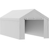 image:imageVEVOR 6x8x7 FT HeavyDuty Portable Outdoor Storage Shed Tent Waterproof Carport Garage Shelter with RollUp Zipper Door amp Vents UVResistant Canopy for Motorcycle Bike Lawn Mower Tools GrayGray