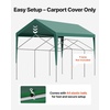 image:imageVEVOR 6x8x7 FT HeavyDuty Portable Outdoor Storage Shed Tent Waterproof Carport Garage Shelter with RollUp Zipper Door amp Vents UVResistant Canopy for Motorcycle Bike Lawn Mower Tools GrayTop Cover  Dark Green