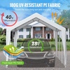 image:imageVEVOR 6x8x7 FT HeavyDuty Portable Outdoor Storage Shed Tent Waterproof Carport Garage Shelter with RollUp Zipper Door amp Vents UVResistant Canopy for Motorcycle Bike Lawn Mower Tools GrayWhite