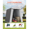 image:imageVEVOR 6x8x7 FT HeavyDuty Portable Outdoor Storage Shed Tent Waterproof Carport Garage Shelter with RollUp Zipper Door amp Vents UVResistant Canopy for Motorcycle Bike Lawn Mower Tools GrayGray