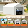 image:imageVEVOR 6x8x7 FT HeavyDuty Portable Outdoor Storage Shed Tent Waterproof Carport Garage Shelter with RollUp Zipper Door amp Vents UVResistant Canopy for Motorcycle Bike Lawn Mower Tools GrayWhite