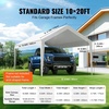 image:imageVEVOR 6x8x7 FT HeavyDuty Portable Outdoor Storage Shed Tent Waterproof Carport Garage Shelter with RollUp Zipper Door amp Vents UVResistant Canopy for Motorcycle Bike Lawn Mower Tools GrayWhite