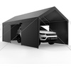 image:imageVEVOR 6x8x7 FT HeavyDuty Portable Outdoor Storage Shed Tent Waterproof Carport Garage Shelter with RollUp Zipper Door amp Vents UVResistant Canopy for Motorcycle Bike Lawn Mower Tools GrayGray