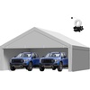 image:imageVEVOR 6x8x7 FT HeavyDuty Portable Outdoor Storage Shed Tent Waterproof Carport Garage Shelter with RollUp Zipper Door amp Vents UVResistant Canopy for Motorcycle Bike Lawn Mower Tools GrayGray
