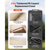 image:imageVEVOR 6x8x7 FT HeavyDuty Portable Outdoor Storage Shed Tent Waterproof Carport Garage Shelter with RollUp Zipper Door amp Vents UVResistant Canopy for Motorcycle Bike Lawn Mower Tools GrayBeige