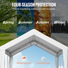 image:imageVEVOR 6x8x7 FT HeavyDuty Portable Outdoor Storage Shed Tent Waterproof Carport Garage Shelter with RollUp Zipper Door amp Vents UVResistant Canopy for Motorcycle Bike Lawn Mower Tools GrayWhite