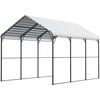 image:imageVEVOR 6x8x7 FT HeavyDuty Portable Outdoor Storage Shed Tent Waterproof Carport Garage Shelter with RollUp Zipper Door amp Vents UVResistant Canopy for Motorcycle Bike Lawn Mower Tools GrayWhite