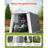 image:imageVEVOR 6x8x7 FT HeavyDuty Portable Outdoor Storage Shed Tent Waterproof Carport Garage Shelter with RollUp Zipper Door amp Vents UVResistant Canopy for Motorcycle Bike Lawn Mower Tools GrayGray