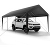 image:imageVEVOR 6x8x7 FT HeavyDuty Portable Outdoor Storage Shed Tent Waterproof Carport Garage Shelter with RollUp Zipper Door amp Vents UVResistant Canopy for Motorcycle Bike Lawn Mower Tools GrayGray