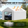 image:imageVEVOR 6x8x7 FT HeavyDuty Portable Outdoor Storage Shed Tent Waterproof Carport Garage Shelter with RollUp Zipper Door amp Vents UVResistant Canopy for Motorcycle Bike Lawn Mower Tools GrayWhite
