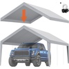 image:imageVEVOR 6x8x7 FT HeavyDuty Portable Outdoor Storage Shed Tent Waterproof Carport Garage Shelter with RollUp Zipper Door amp Vents UVResistant Canopy for Motorcycle Bike Lawn Mower Tools GrayGray
