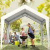 image:imageVEVOR 6x8x7 FT HeavyDuty Portable Outdoor Storage Shed Tent Waterproof Carport Garage Shelter with RollUp Zipper Door amp Vents UVResistant Canopy for Motorcycle Bike Lawn Mower Tools GrayWhite