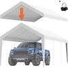 image:imageVEVOR 6x8x7 FT HeavyDuty Portable Outdoor Storage Shed Tent Waterproof Carport Garage Shelter with RollUp Zipper Door amp Vents UVResistant Canopy for Motorcycle Bike Lawn Mower Tools GrayWhite