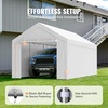image:imageVEVOR 6x8x7 FT HeavyDuty Portable Outdoor Storage Shed Tent Waterproof Carport Garage Shelter with RollUp Zipper Door amp Vents UVResistant Canopy for Motorcycle Bike Lawn Mower Tools GrayWhite
