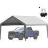 image:imageVEVOR 6x8x7 FT HeavyDuty Portable Outdoor Storage Shed Tent Waterproof Carport Garage Shelter with RollUp Zipper Door amp Vents UVResistant Canopy for Motorcycle Bike Lawn Mower Tools GrayGray
