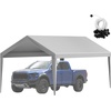 image:imageVEVOR 6x8x7 FT HeavyDuty Portable Outdoor Storage Shed Tent Waterproof Carport Garage Shelter with RollUp Zipper Door amp Vents UVResistant Canopy for Motorcycle Bike Lawn Mower Tools GrayGray