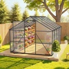image:imageVEVOR 8 x 10 FT Polycarbonate Greenhouse Heavy Duty Outdoor Green House with Adjustable Vents amp PushPull Lockable Door Quick Setup Aluminum Frame Walkin Greenhouse Sunroom for Outside Garden Lawn