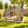 image:imageVEVOR 8 x 12 FT Polycarbonate Greenhouse Heavy Duty Outdoor Green House with Adjustable Vent amp PushPull Lockable Door Quick Setup Aluminum Frame Walkin Greenhouse Sunroom for Outside Garden Lawn