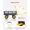 image:imageVEVOR 900 LBS Steel Garden Cart 2 in 1 Handle Heavy Duty Pullable Garden Wagon with 10 FlatFree Tires Outdoor Utility Yard Wagon Cart with Detachable Side Panels Attach to ATV or TractorBlackyellow