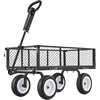 image:imageVEVOR 900 LBS Steel Garden Cart 2 in 1 Handle Heavy Duty Pullable Garden Wagon with 10 FlatFree Tires Outdoor Utility Yard Wagon Cart with Detachable Side Panels Attach to ATV or TractorBlack