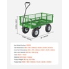 image:imageVEVOR 900 LBS Steel Garden Cart 2 in 1 Handle Heavy Duty Pullable Garden Wagon with 10 FlatFree Tires Outdoor Utility Yard Wagon Cart with Detachable Side Panels Attach to ATV or TractorBlackgreen