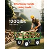 image:imageVEVOR 900 LBS Steel Garden Cart 2 in 1 Handle Heavy Duty Pullable Garden Wagon with 10 FlatFree Tires Outdoor Utility Yard Wagon Cart with Detachable Side Panels Attach to ATV or TractorBlackgreen