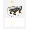 image:imageVEVOR 900 LBS Steel Garden Cart 2 in 1 Handle Heavy Duty Pullable Garden Wagon with 10 FlatFree Tires Outdoor Utility Yard Wagon Cart with Detachable Side Panels Attach to ATV or TractorBlackyellow