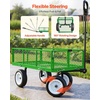image:imageVEVOR 900 LBS Steel Garden Cart 2 in 1 Handle Heavy Duty Pullable Garden Wagon with 10 FlatFree Tires Outdoor Utility Yard Wagon Cart with Detachable Side Panels Attach to ATV or TractorGreen