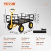 image:imageVEVOR 900 LBS Steel Garden Cart 2 in 1 Handle Heavy Duty Pullable Garden Wagon with 10 FlatFree Tires Outdoor Utility Yard Wagon Cart with Detachable Side Panels Attach to ATV or TractorBlackyellow
