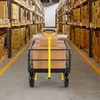 image:imageVEVOR 900 LBS Steel Garden Cart 2 in 1 Handle Heavy Duty Pullable Garden Wagon with 10 FlatFree Tires Outdoor Utility Yard Wagon Cart with Detachable Side Panels Attach to ATV or TractorBlackyellow