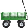 image:imageVEVOR 900 LBS Steel Garden Cart 2 in 1 Handle Heavy Duty Pullable Garden Wagon with 10 FlatFree Tires Outdoor Utility Yard Wagon Cart with Detachable Side Panels Attach to ATV or TractorBlackgreen