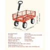 image:imageVEVOR 900 LBS Steel Garden Cart 2 in 1 Handle Heavy Duty Pullable Garden Wagon with 10 FlatFree Tires Outdoor Utility Yard Wagon Cart with Detachable Side Panels Attach to ATV or TractorRed