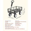 image:imageVEVOR 900 LBS Steel Garden Cart 2 in 1 Handle Heavy Duty Pullable Garden Wagon with 10 FlatFree Tires Outdoor Utility Yard Wagon Cart with Detachable Side Panels Attach to ATV or TractorBlack