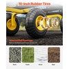 image:imageVEVOR 900 LBS Steel Garden Cart 2 in 1 Handle Heavy Duty Pullable Garden Wagon with 10 FlatFree Tires Outdoor Utility Yard Wagon Cart with Detachable Side Panels Attach to ATV or TractorBlackyellow