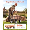 image:imageVEVOR 900 LBS Steel Garden Cart 2 in 1 Handle Heavy Duty Pullable Garden Wagon with 10 FlatFree Tires Outdoor Utility Yard Wagon Cart with Detachable Side Panels Attach to ATV or TractorBlack