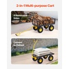 image:imageVEVOR 900 LBS Steel Garden Cart 2 in 1 Handle Heavy Duty Pullable Garden Wagon with 10 FlatFree Tires Outdoor Utility Yard Wagon Cart with Detachable Side Panels Attach to ATV or TractorBlackyellow