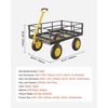 image:imageVEVOR 900 LBS Steel Garden Cart 2 in 1 Handle Heavy Duty Pullable Garden Wagon with 10 FlatFree Tires Outdoor Utility Yard Wagon Cart with Detachable Side Panels Attach to ATV or TractorBlackyellow
