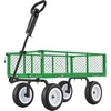 image:imageVEVOR 900 LBS Steel Garden Cart 2 in 1 Handle Heavy Duty Pullable Garden Wagon with 10 FlatFree Tires Outdoor Utility Yard Wagon Cart with Detachable Side Panels Attach to ATV or TractorGreen