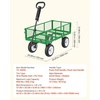 image:imageVEVOR 900 LBS Steel Garden Cart 2 in 1 Handle Heavy Duty Pullable Garden Wagon with 10 FlatFree Tires Outdoor Utility Yard Wagon Cart with Detachable Side Panels Attach to ATV or TractorGreen