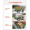 image:imageVEVOR 900 LBS Steel Garden Cart 2 in 1 Handle Heavy Duty Pullable Garden Wagon with 10 FlatFree Tires Outdoor Utility Yard Wagon Cart with Detachable Side Panels Attach to ATV or TractorBlackgreen