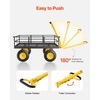 image:imageVEVOR 900 LBS Steel Garden Cart 2 in 1 Handle Heavy Duty Pullable Garden Wagon with 10 FlatFree Tires Outdoor Utility Yard Wagon Cart with Detachable Side Panels Attach to ATV or TractorBlackyellow