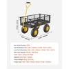 image:imageVEVOR 900 LBS Steel Garden Cart 2 in 1 Handle Heavy Duty Pullable Garden Wagon with 10 FlatFree Tires Outdoor Utility Yard Wagon Cart with Detachable Side Panels Attach to ATV or TractorBlackyellow
