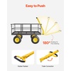 image:imageVEVOR 900 LBS Steel Garden Cart 2 in 1 Handle Heavy Duty Pullable Garden Wagon with 10 FlatFree Tires Outdoor Utility Yard Wagon Cart with Detachable Side Panels Attach to ATV or TractorBlackyellow